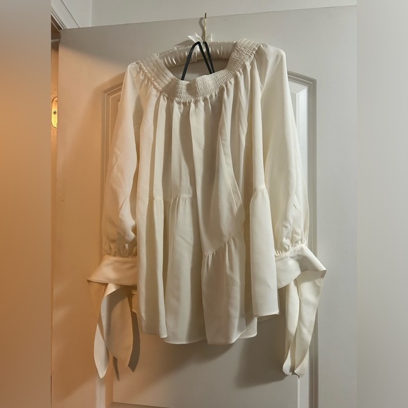 Derek Lam Tops - Derek Lam Silk Shirred‎ Off-The-Shoulder Blouse